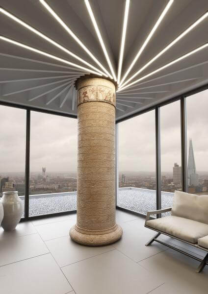 dekorative LED Lichtlinie in Empfangshallen