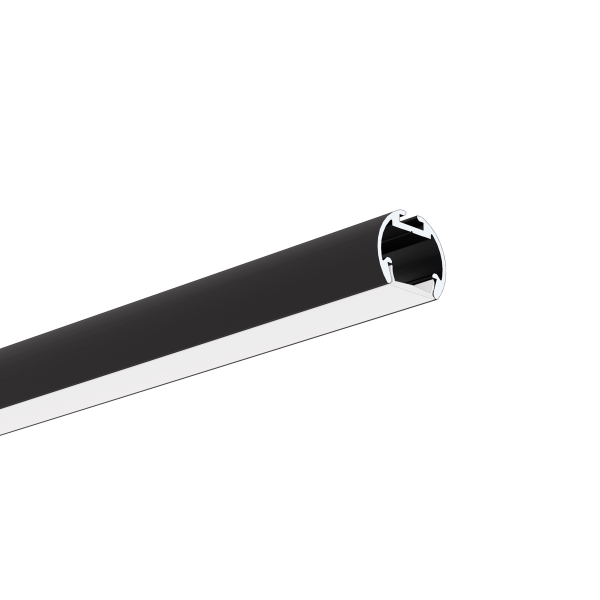 schwarzes LED Halbrundprofil