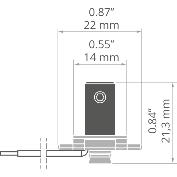 Befestigung OS22-LIN-Z mit Stromversorgung